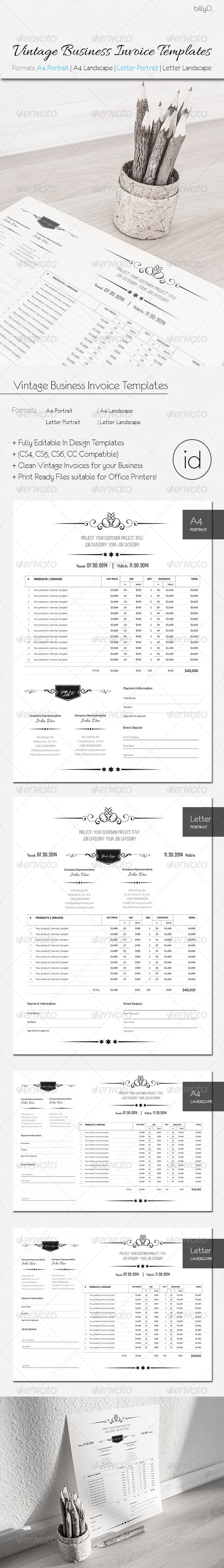 GraphicRiver Vintage Business Invoice Templates 8218437 GraphicRiver Vintage Business Invoice Templates 8218437