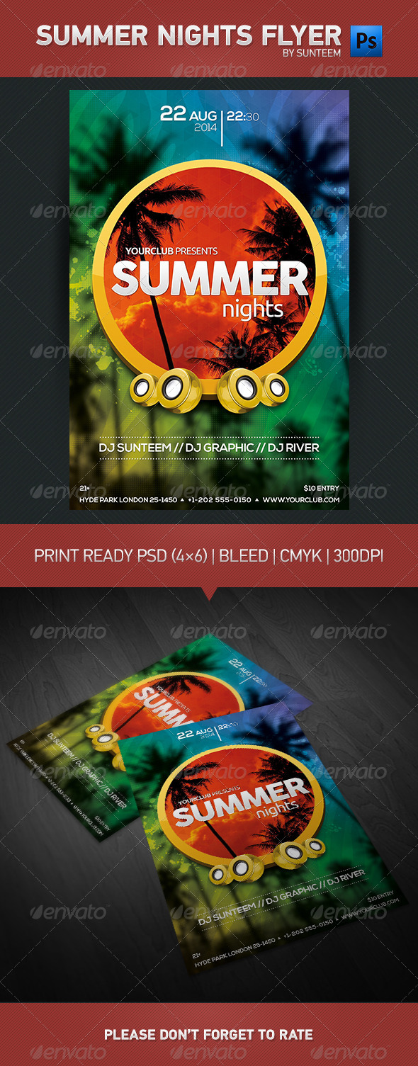GraphicRiver Summer Nights Party Flyer Template 8218994 GraphicRiver Summer Nights Party Flyer Template 8218994