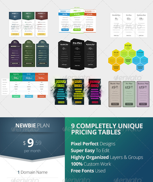 GraphicRiver Pricing Tables 8219128 GraphicRiver Pricing Tables 8219128