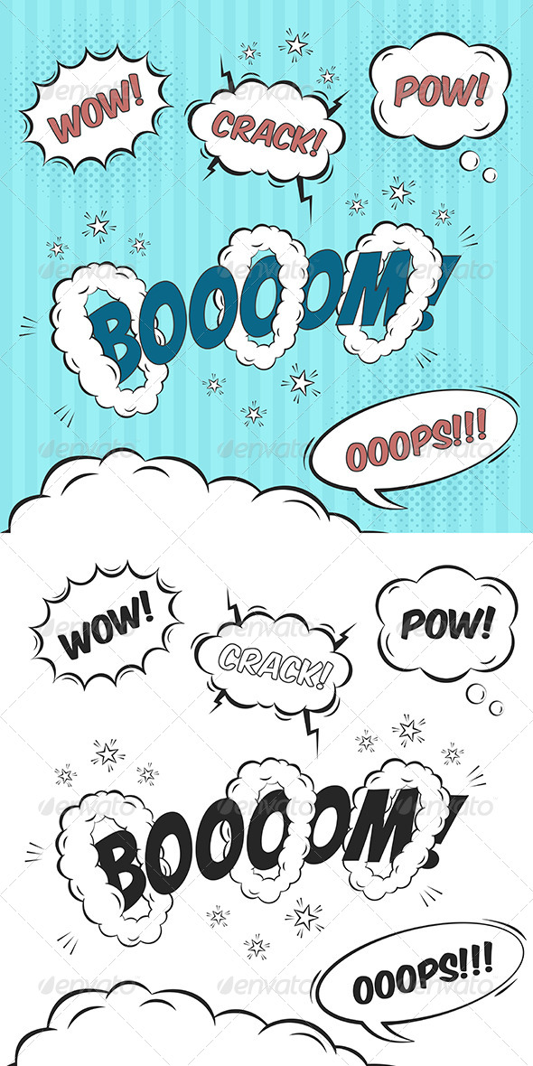 GraphicRiver Comic Speech Bubbles Design Elements 8219633 GraphicRiver Comic Speech Bubbles Design Elements 8219633