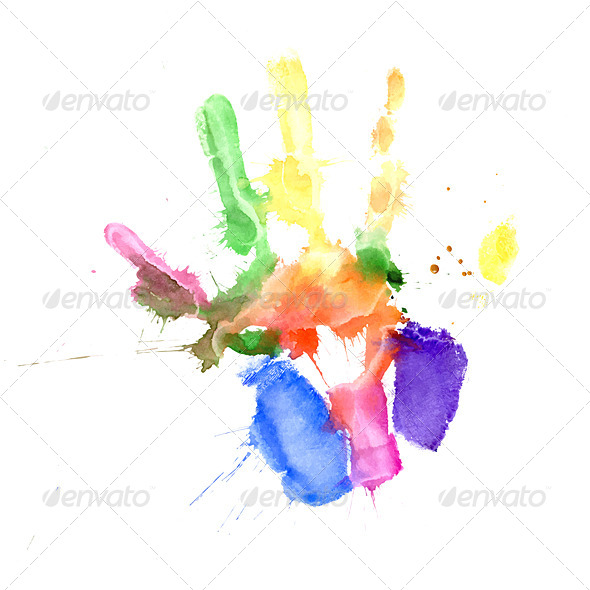 Handprint in Vibrant Colors of the Rainbow Handprint in Vibrant Colors of the Rainbow