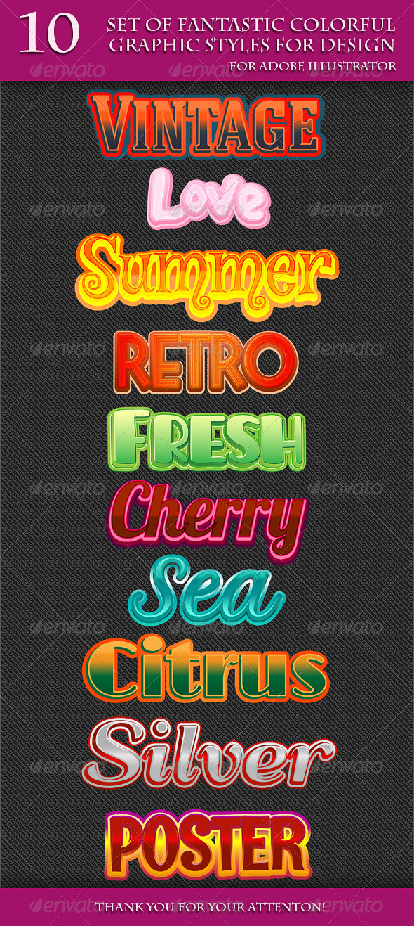 GraphicRiver Set of Fantastic Colorful Graphic Styles 8225566 GraphicRiver Set of Fantastic Colorful Graphic Styles 8225566