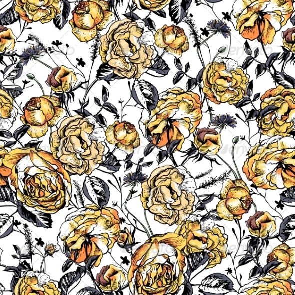 Beautiful Vintage Seamless Roses Background Beautiful Vintage Seamless Roses Background