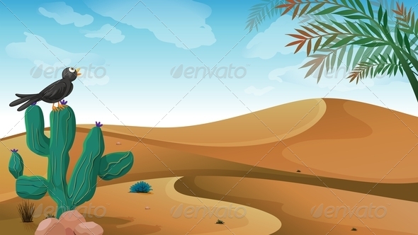 GraphicRiver A Bird above the Cactus Plant at the Desert 8226253 GraphicRiver A Bird above the Cactus Plant at the Desert 8226253