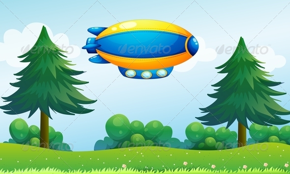 GraphicRiver An Airship near the Hilltop 8226257 GraphicRiver An Airship near the Hilltop 8226257