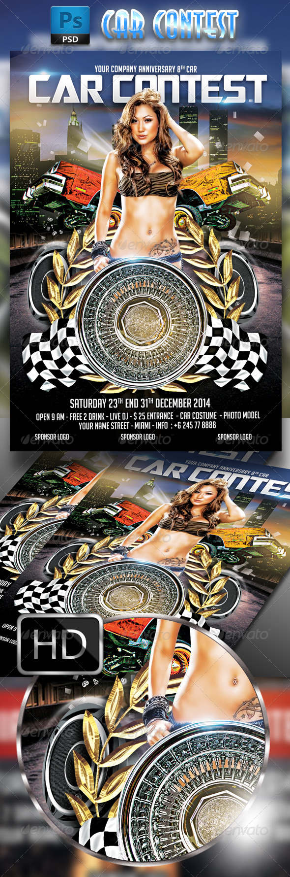 GraphicRiver Car Contest Flyer Template 8226667 GraphicRiver Car Contest Flyer Template 8226667