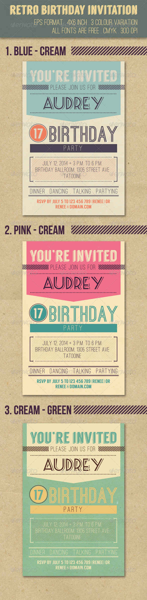 Retro Birthday Invitation