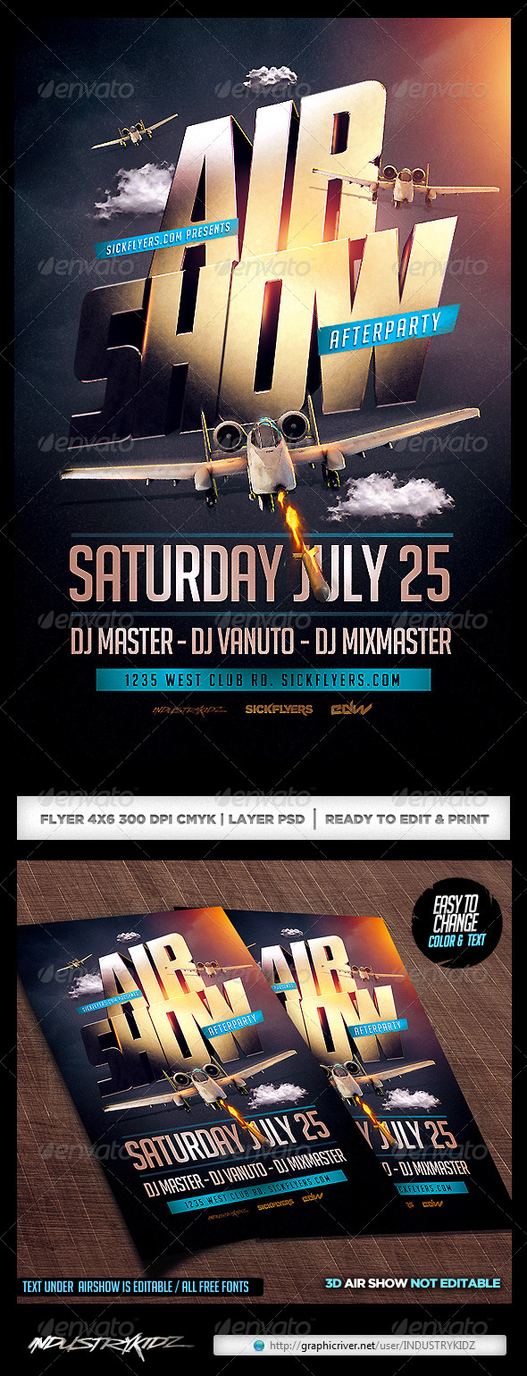 GraphicRiver Airshow Party Flyer Template PSD 8227302 GraphicRiver Airshow Party Flyer Template PSD 8227302