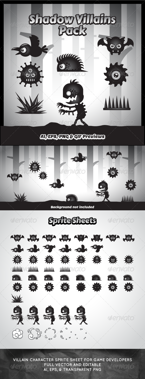GraphicRiver Villain Game Character Sprite Sheets 8204344 GraphicRiver Villain Game Character Sprite Sheets 8204344