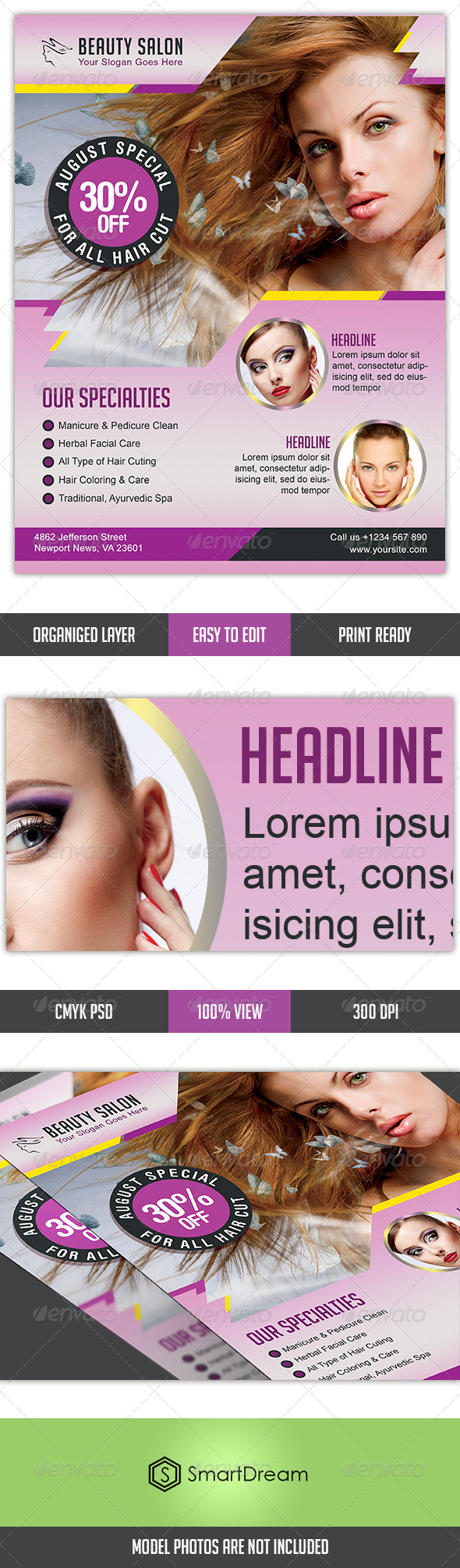 GraphicRiver Beauty Salon Flyer Template 8229467 GraphicRiver Beauty Salon Flyer Template 8229467