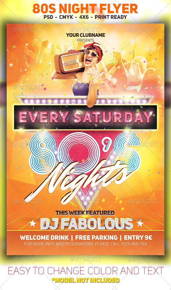 GraphicRiver 80s Night Flyer 8229677 GraphicRiver 80s Night Flyer 8229677