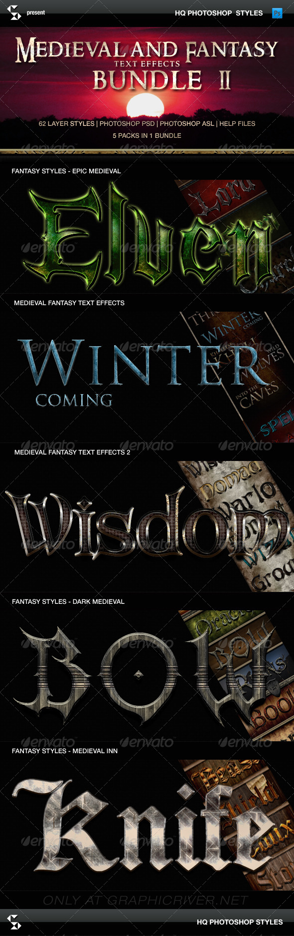 GraphicRiver Fantasy Styles Bundle Medieval Collection 8230130 GraphicRiver Fantasy Styles Bundle Medieval Collection 8230130