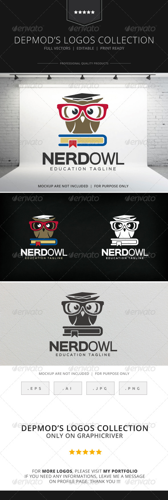 GraphicRiver Nerd Owl Logo 8218530 GraphicRiver Nerd Owl Logo 8218530