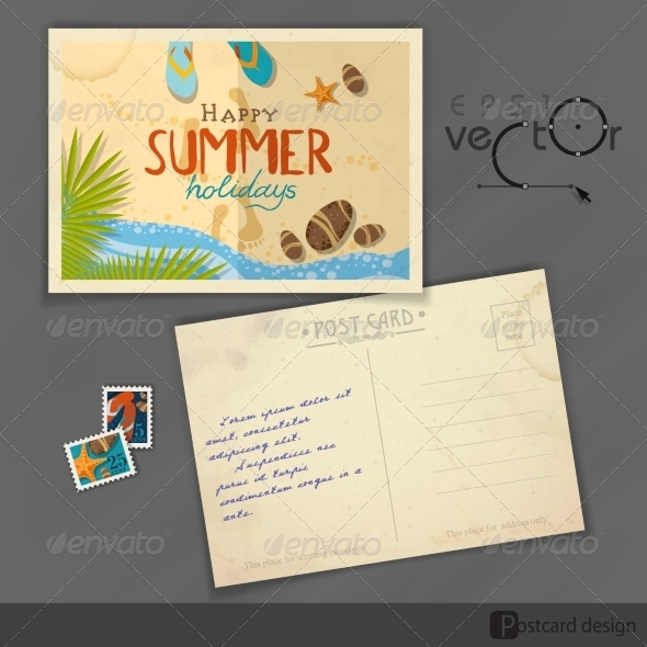Old Postcard Design Template Old Postcard Design Template