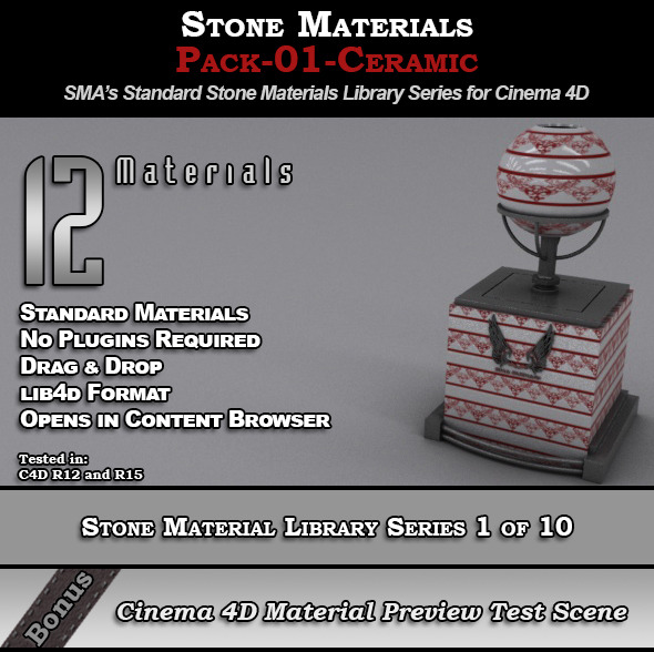 3DOcean Standard Stone Material Pack-01-Ceramic for C4D 8230612 3DOcean Standard Stone Material Pack-01-Ceramic for C4D 8230612