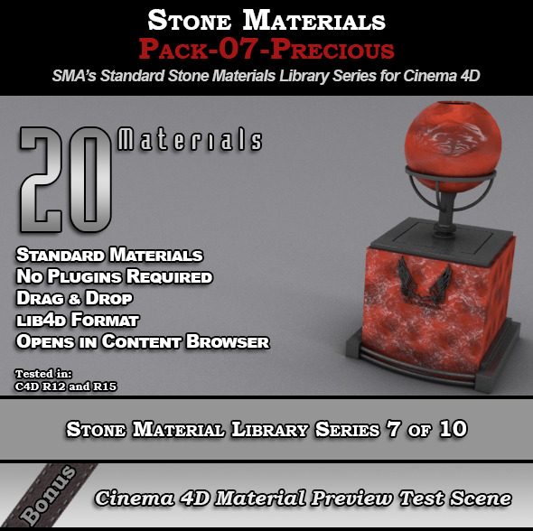 3DOcean Standard Stone Material Pack-07-Precious for C4D 8230989 3DOcean Standard Stone Material Pack-07-Precious for C4D 8230989