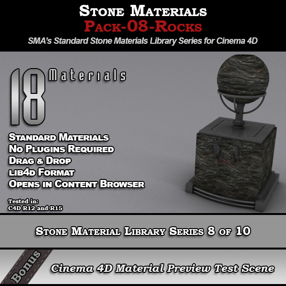 3DOcean Standard Stone Material Pack-08-Rocks for C4D 8230995 3DOcean Standard Stone Material Pack-08-Rocks for C4D 8230995
