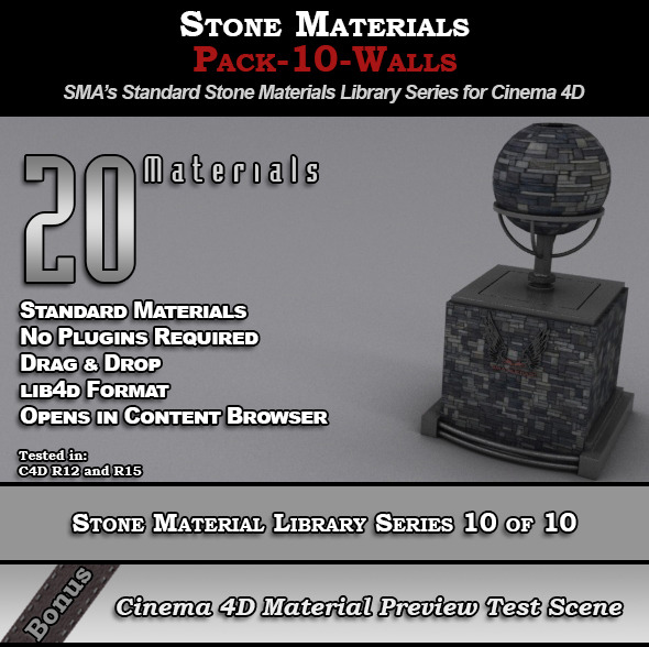 3DOcean Standard Stone Material Pack-10-Walls for C4D 8231024 3DOcean Standard Stone Material Pack-10-Walls for C4D 8231024