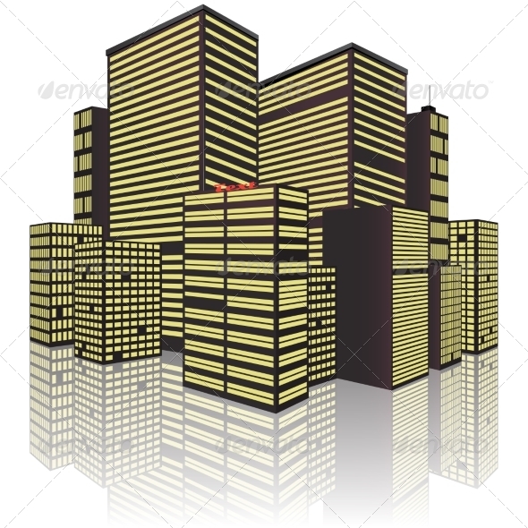 Isolated on White Background City Isolated on White Background City
