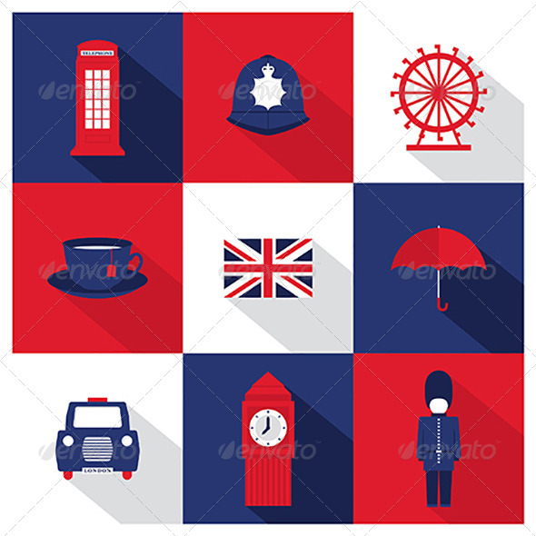 GraphicRiver Vector London City Flat Icons With Long Shadow 8182383 GraphicRiver Vector London City Flat Icons With Long Shadow 8182383
