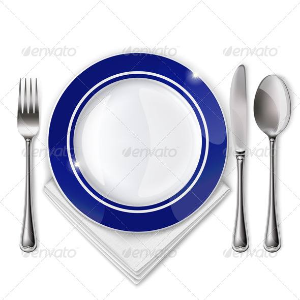 GraphicRiver Plate with Spoon Knife and Fork 8232109 GraphicRiver Plate with Spoon Knife and Fork 8232109