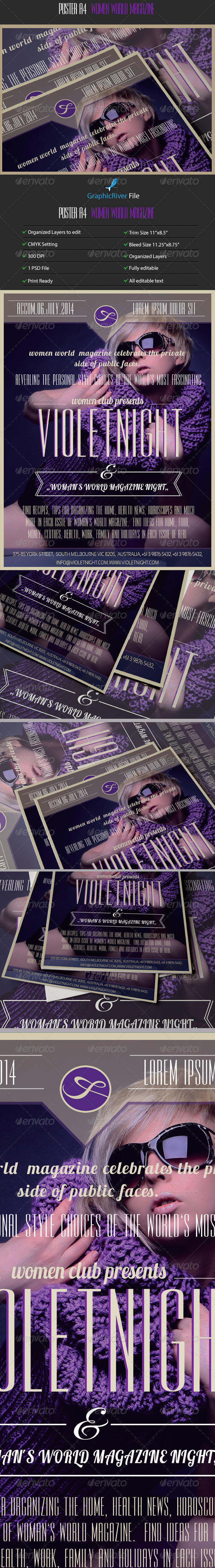 GraphicRiver Poster A4 Women World Magazine 8187149 GraphicRiver Poster A4 Women World Magazine 8187149