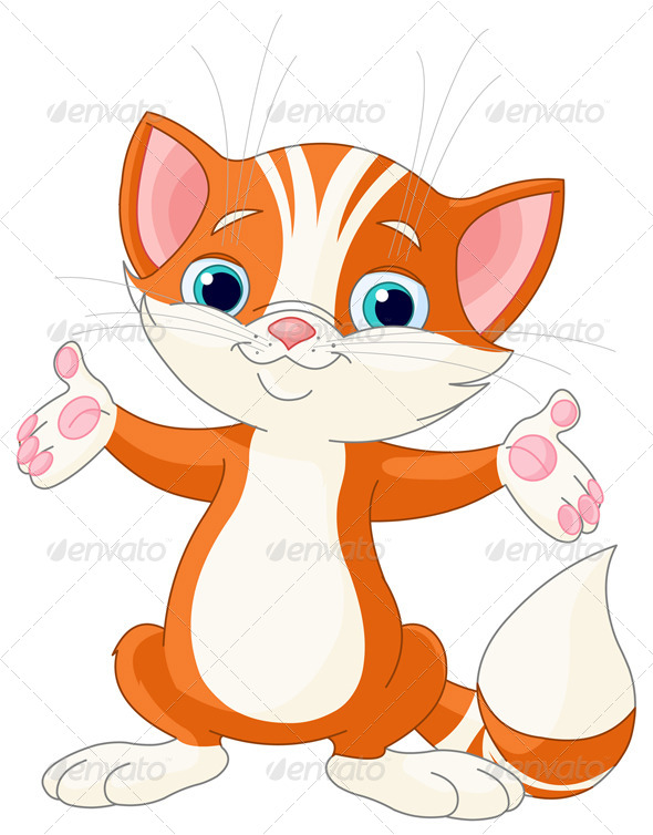 GraphicRiver Red Kitten Raising His Hands 8232397 GraphicRiver Red Kitten Raising His Hands 8232397