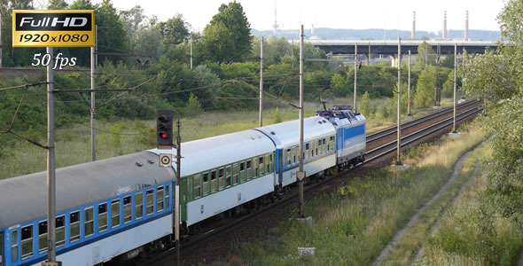 Passenger Train Passes Through the Countryside 2 Passenger Train Passes Through the Countryside 2