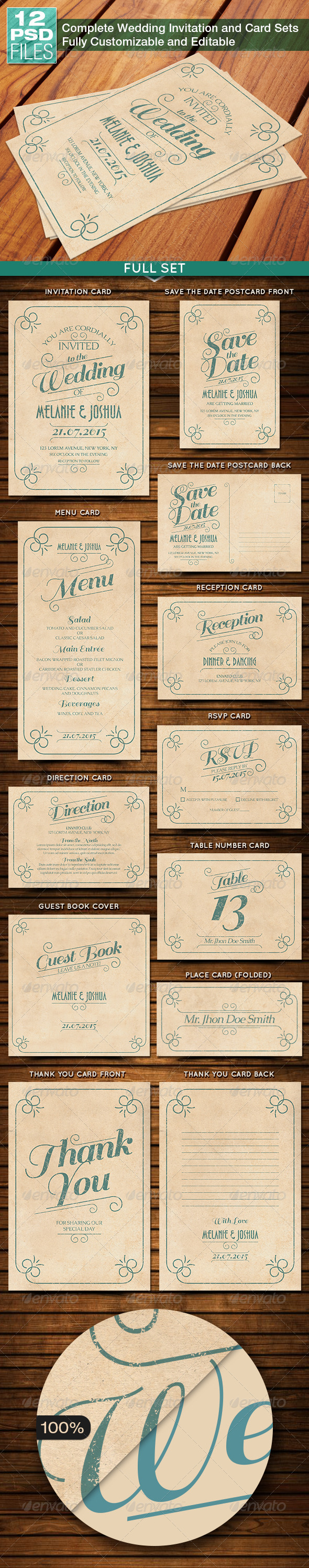 GraphicRiver Old Vintage Wedding Invitation and Card Sets 8233339 GraphicRiver Old Vintage Wedding Invitation and Card Sets 8233339