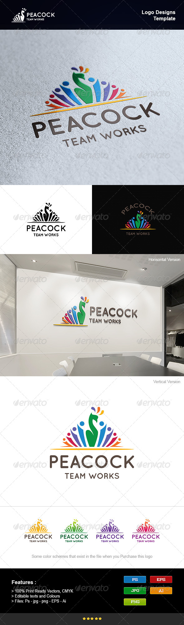 GraphicRiver Peacock Team Work 8233897 GraphicRiver Peacock Team Work 8233897