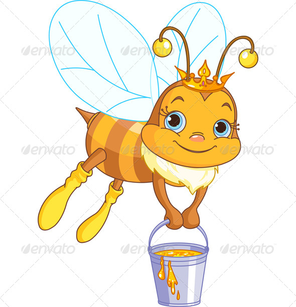 GraphicRiver Bee holding a Honey Bucket 8234260 GraphicRiver Bee holding a Honey Bucket 8234260