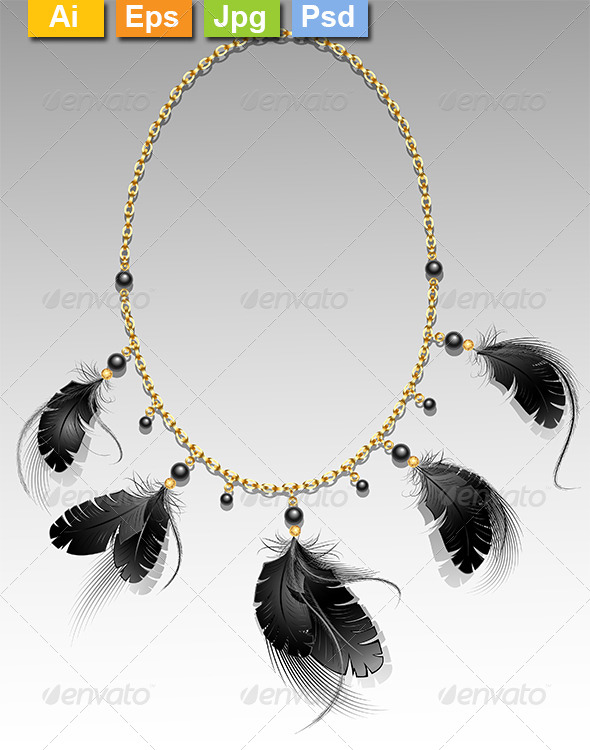 GraphicRiver Jewelry with Black Feathers 8234323 GraphicRiver Jewelry with Black Feathers 8234323