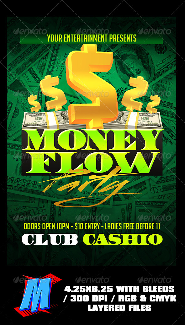 GraphicRiver Money Flow Party Flyer Template 8234357 GraphicRiver Money Flow Party Flyer Template 8234357