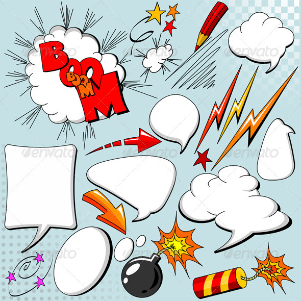 GraphicRiver Set of Comic Elements 8234375 GraphicRiver Set of Comic Elements 8234375