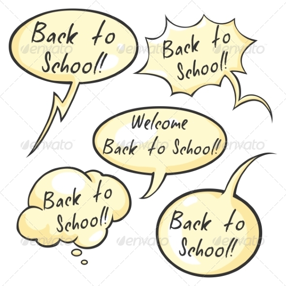 GraphicRiver Vector Set of Cartoon Bubbles Back to School 8234423 GraphicRiver Vector Set of Cartoon Bubbles Back to School 8234423