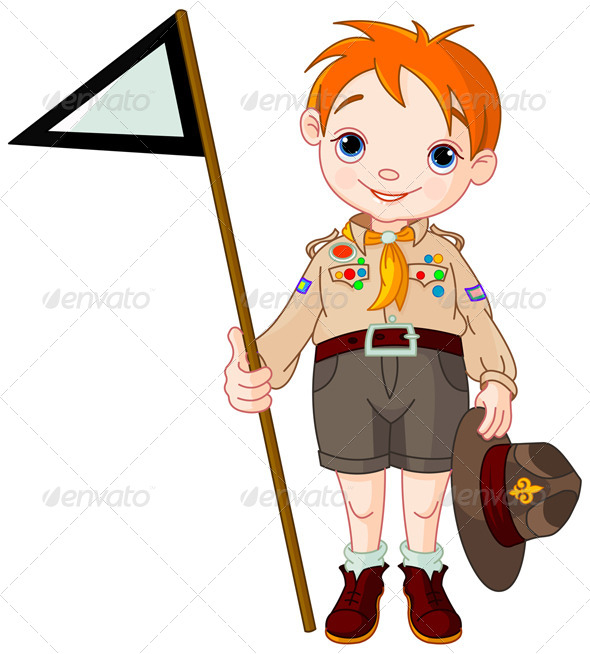 GraphicRiver Boy Scout holding a Flag 8234566 GraphicRiver Boy Scout holding a Flag 8234566