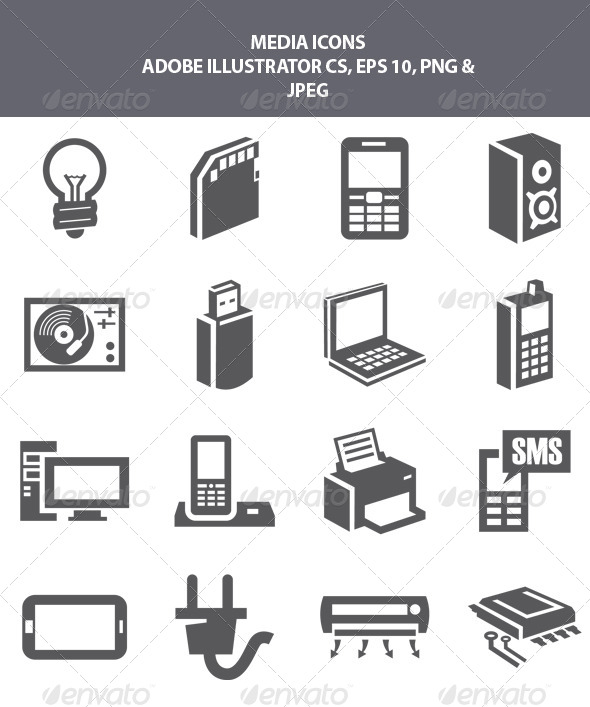 GraphicRiver Media Icons 8234573 GraphicRiver Media Icons 8234573