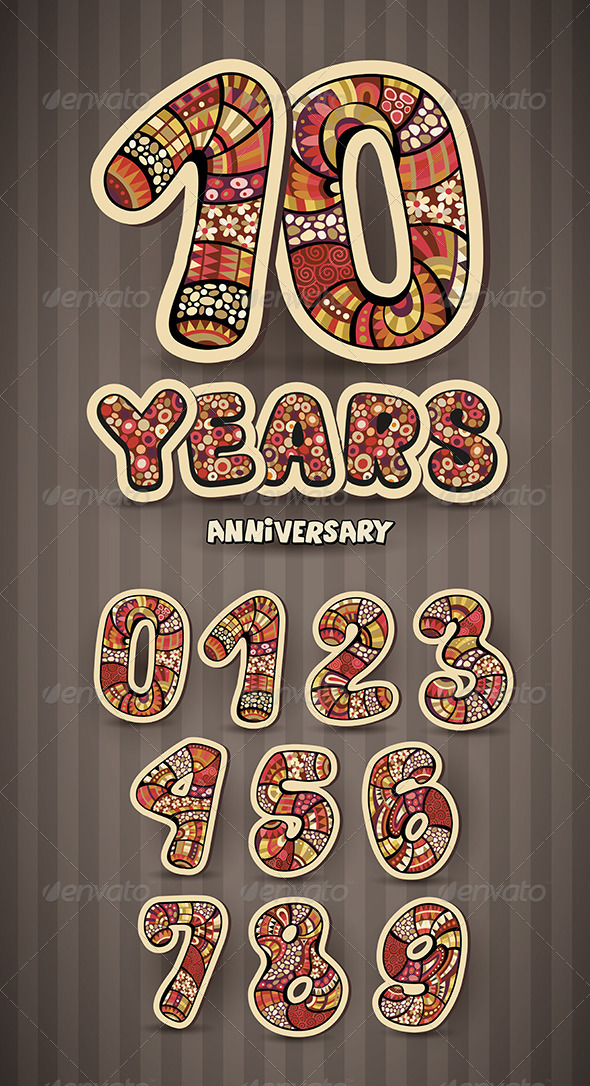 GraphicRiver Anniversary Card Design and Numbers Set 8238094 GraphicRiver Anniversary Card Design and Numbers Set 8238094