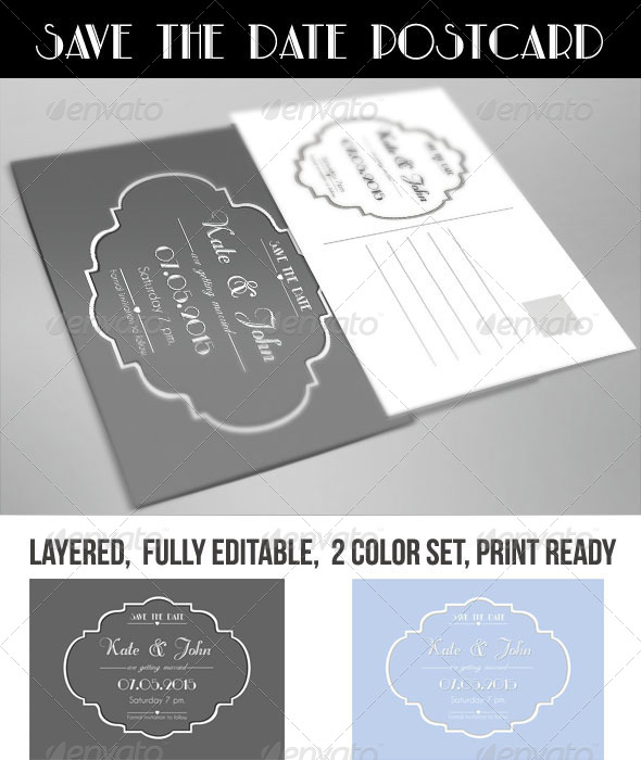 GraphicRiver Save the Date Postcard 8218836 GraphicRiver Save the Date Postcard 8218836