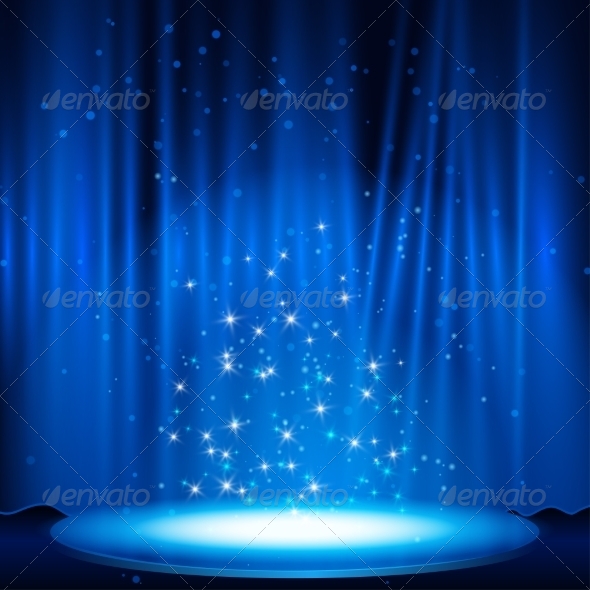 Blue Stage with Spotlight Blue Stage with Spotlight