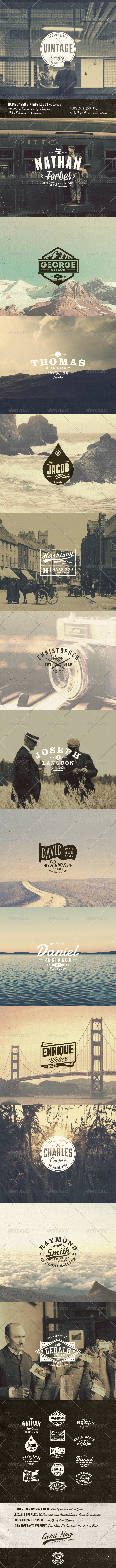 GraphicRiver 13 Name Based Vintage Logos Volume 6 8238438 GraphicRiver 13 Name Based Vintage Logos Volume 6 8238438