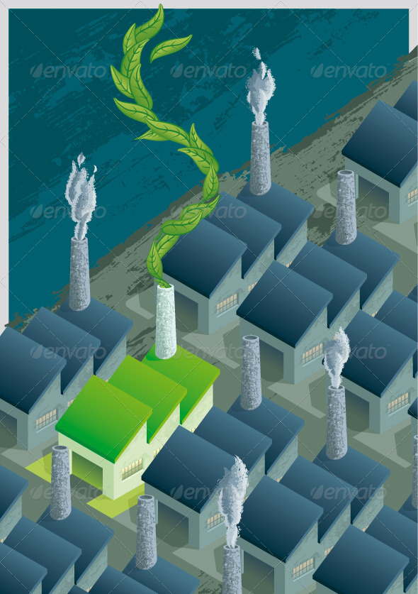 GraphicRiver Green Factory in a Gray World 8240833 GraphicRiver Green Factory in a Gray World 8240833