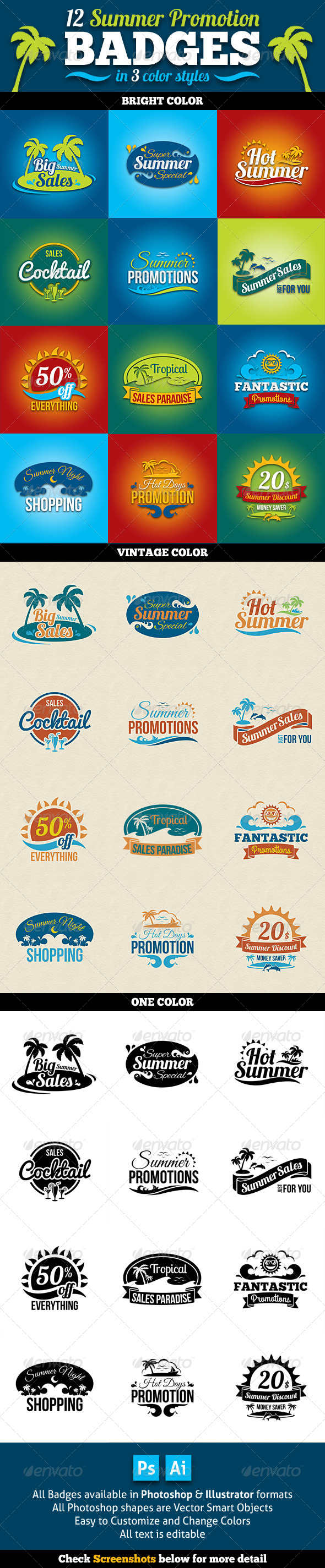 GraphicRiver Summer Promotion Badges 8241027 GraphicRiver Summer Promotion Badges 8241027