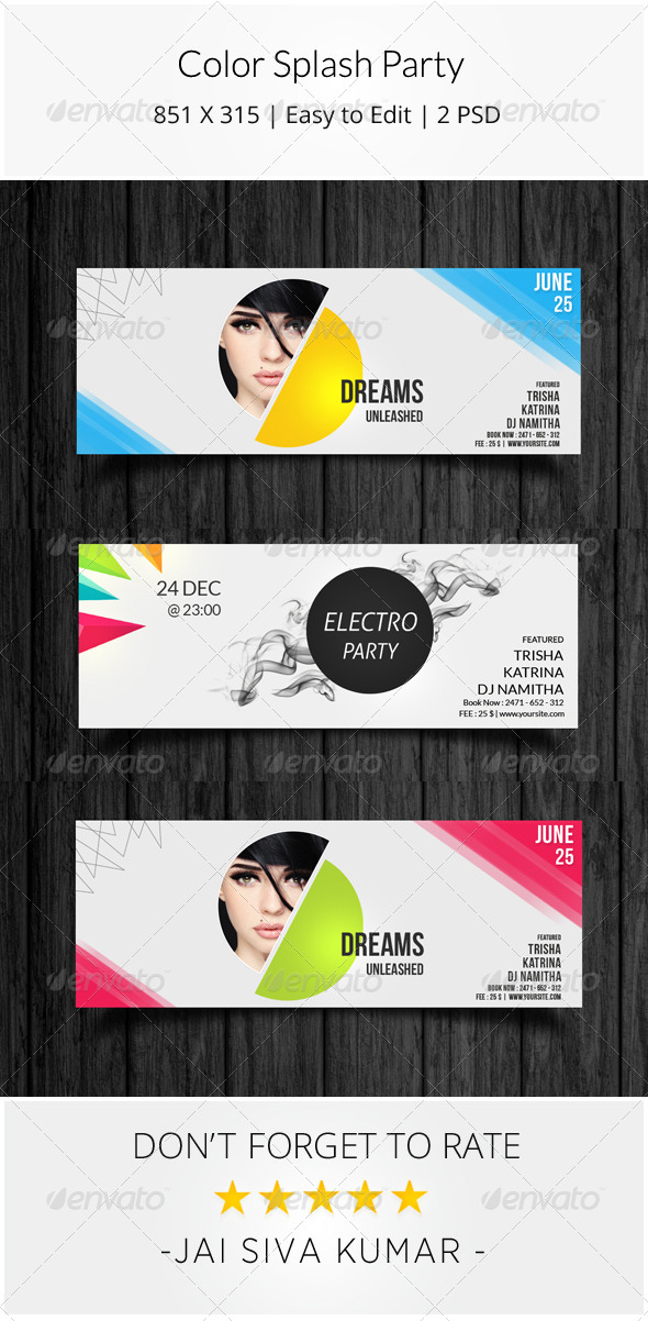 GraphicRiver Color Splash Party Timeline 8241065 GraphicRiver Color Splash Party Timeline 8241065