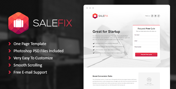 ThemeForest SaleFix Unbounce Template 8242345 ThemeForest SaleFix Unbounce Template 8242345