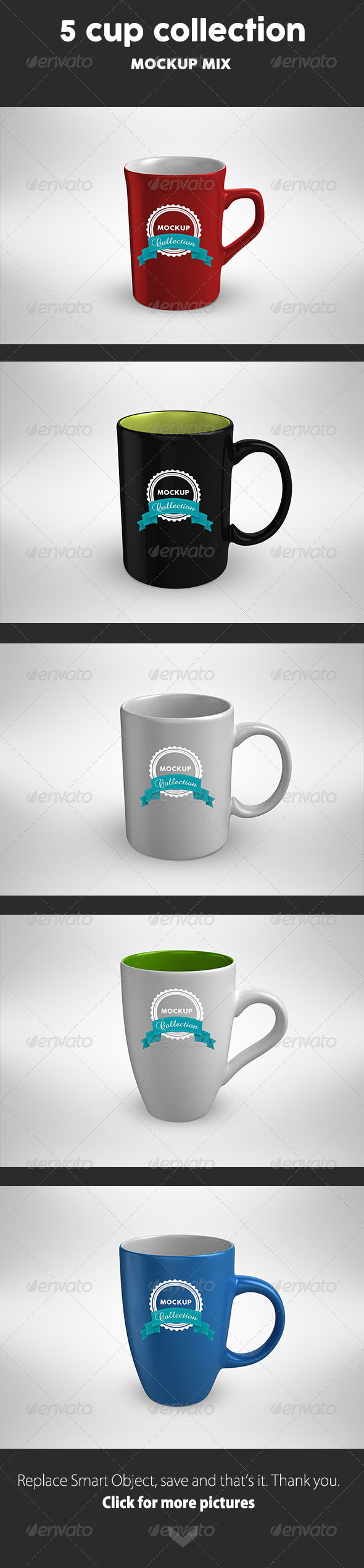 GraphicRiver 5 Cup MockUp mix 8242420 GraphicRiver 5 Cup MockUp mix 8242420