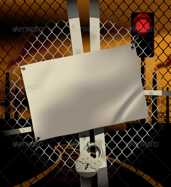 GraphicRiver Gate with Signboard 8242508 GraphicRiver Gate with Signboard 8242508
