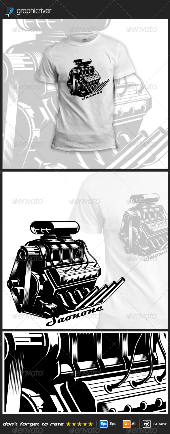 GraphicRiver Engine T-Shirts 8240695 GraphicRiver Engine T-Shirts 8240695