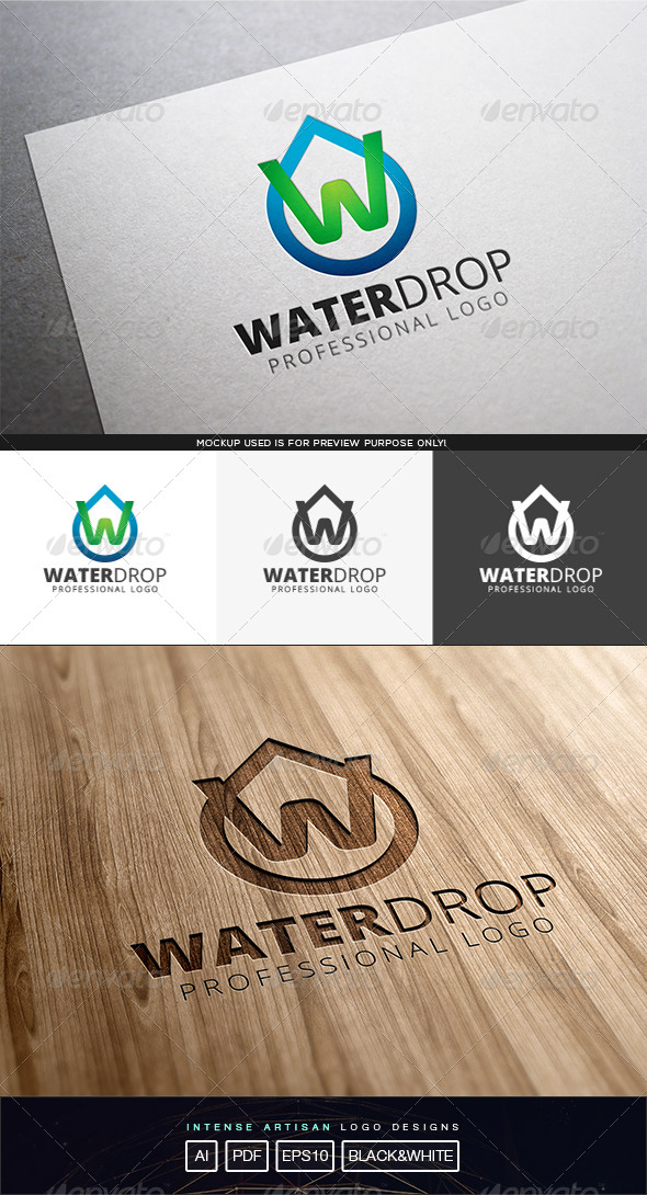 GraphicRiver Water Drop Logo Template 8243128 GraphicRiver Water Drop Logo Template 8243128