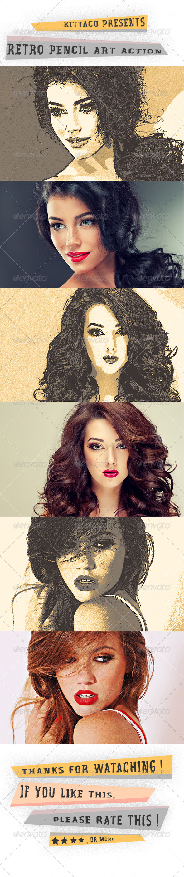 GraphicRiver Retro Pencil Art Action 8245232 GraphicRiver Retro Pencil Art Action 8245232